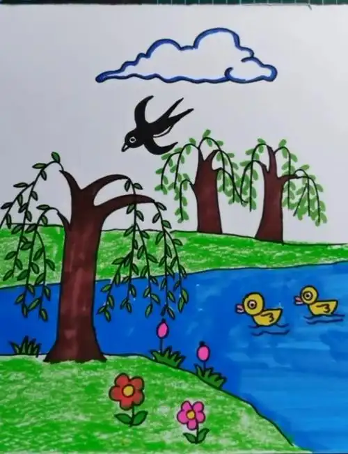 美术《美丽的春天》