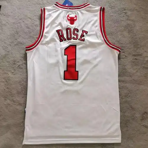 nba同款公牛队1号罗斯白色球衣nba球衣男女通用 黑色 公牛罗斯1号 l