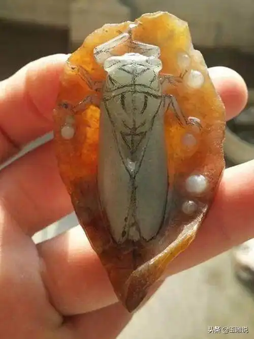 我是玉雕师,用翡翠黄皮料创作的《一夜成名》,栩栩如生