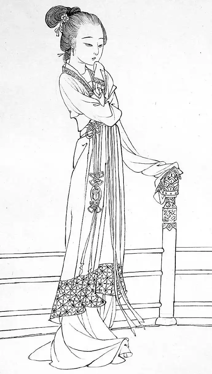 工笔人物白描  作者:蔡岚