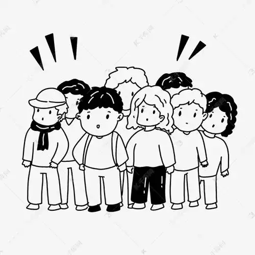 围观线稿人物素材图片免费下载-千库网