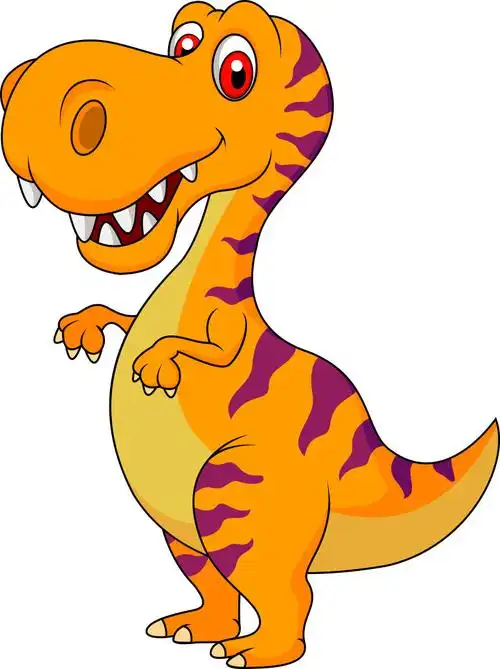 矢量可爱的绿色卡通恐龙