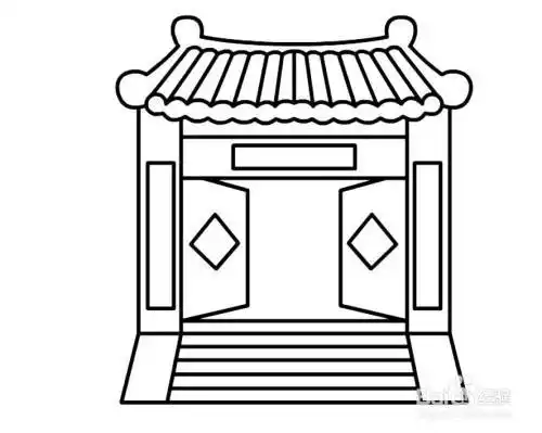 北京四合院拱门简笔画 简笔画图片大全-蒲城教育文学网