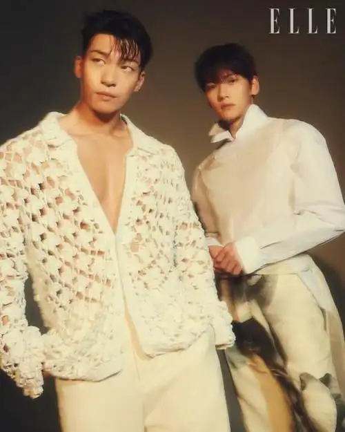 韩国艺人池昌旭魏嘏隽携手拍杂志写真