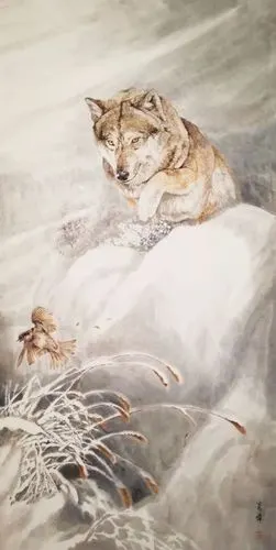 "狼"～肖伟工笔画欣赏