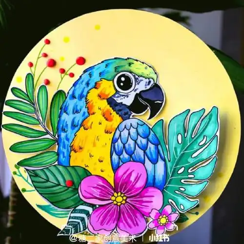10五彩斑斓的鹦鹉810岁创意美术