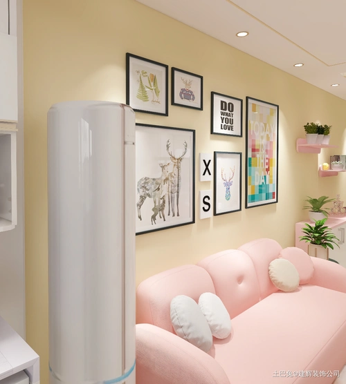 114平北欧马卡龙风格温馨浪漫客厅沙发北欧极简客厅设计图片赏析