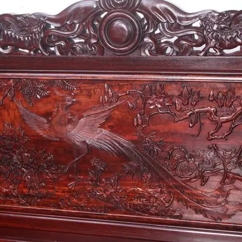 厂家直销 红木古典家具麒麟罗汉床 工艺品紫光檀麒麟罗汉床