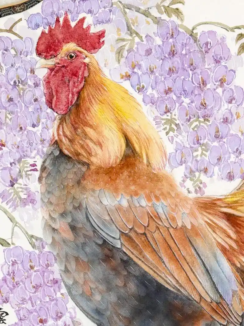 一家四口属相鸡之儿子#工笔画 #原创绘画作 - 抖音