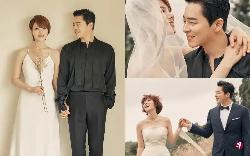 曹政奭(右)望着老婆gummy,眼里满是爱意.(互联网)