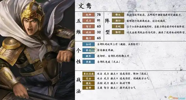 《三国志14》文鸯属性个性一览_kotori