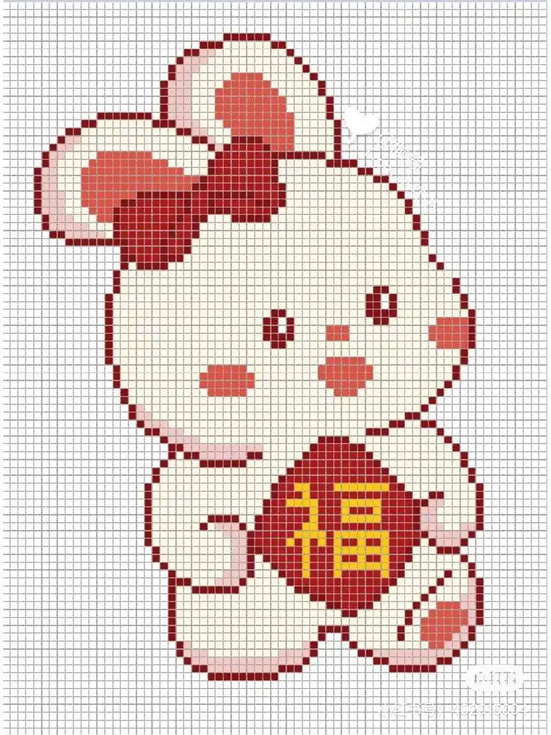 收集了一些小白兔的图案,提花可以织起来,喜欢的姐妹收藏吧!今 - 抖音