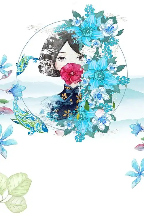 复古民国风手绘插画海报背景素材