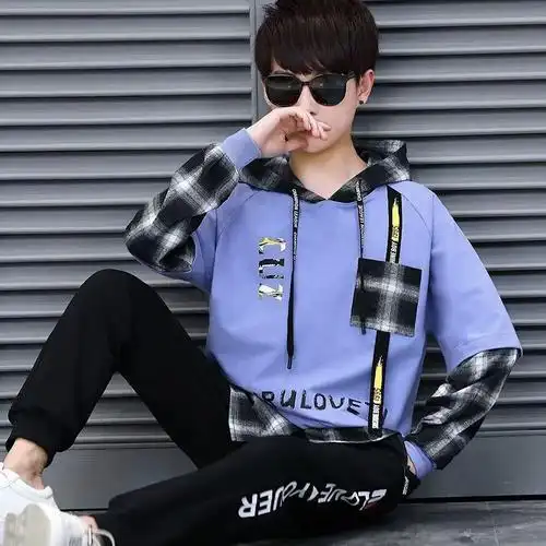 卫衣14帅气大童初中学生15岁休闲运动套装潮13青少年男孩12春秋季