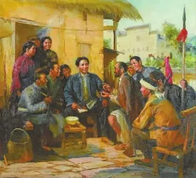 油画《毛泽东考察湖南农民运动》