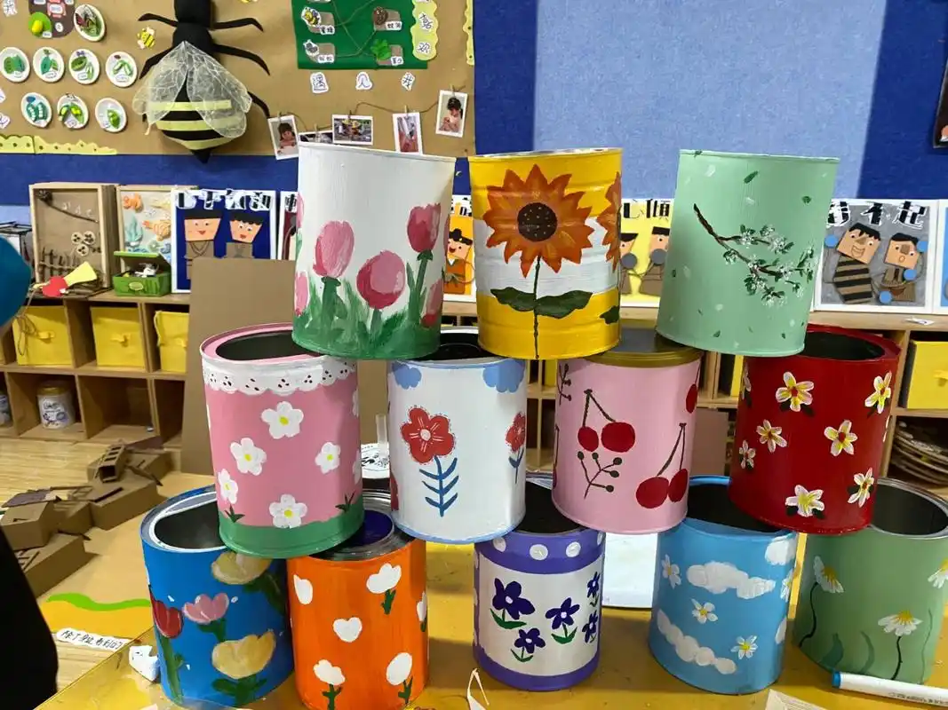 奶粉罐盆栽绘画