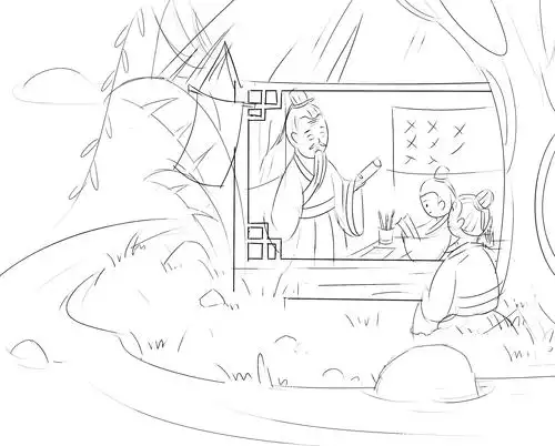 国学插画孟母三迁