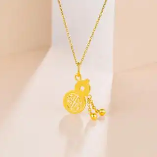 周六福珠宝 黄金吊坠女款 财币葫芦足金挂坠 计价aa045282 不含链 约