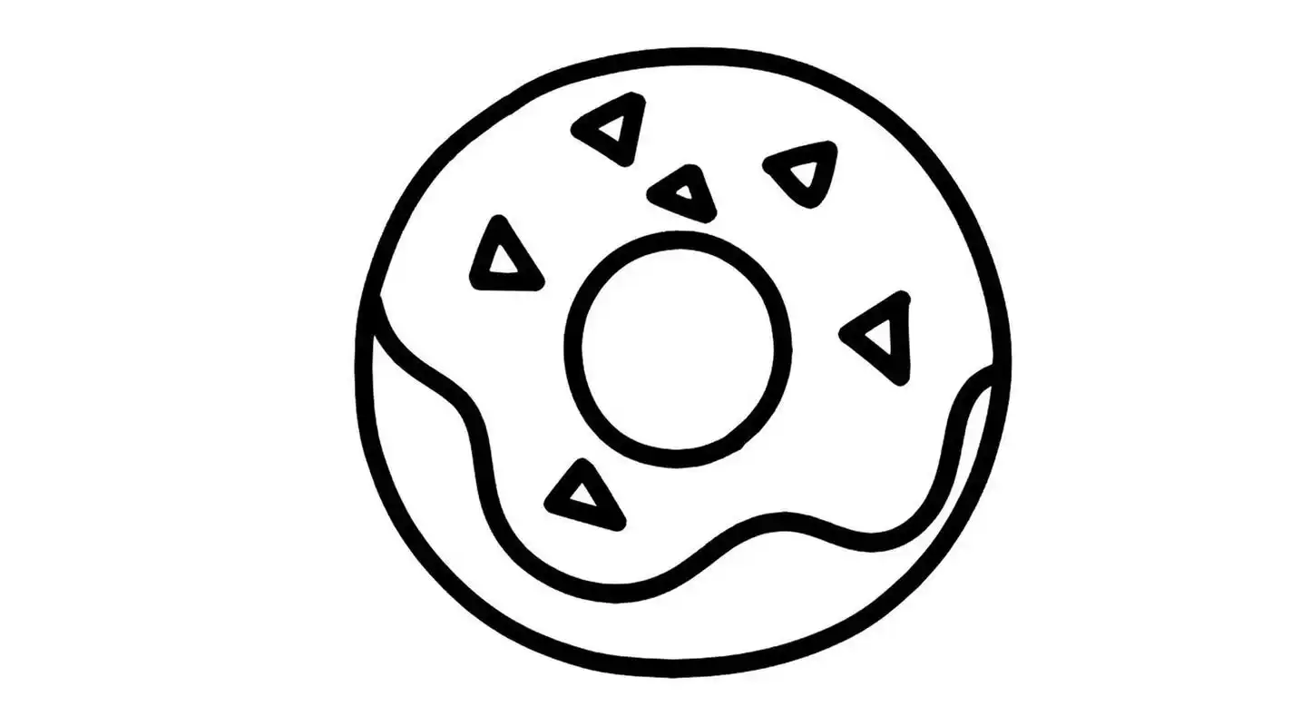 分享6款漂亮又好吃的卡通甜甜圈高清线稿素材,图片格式jpg,分辨率1920