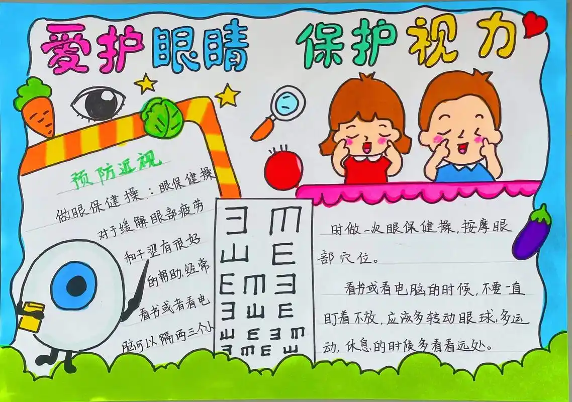 保护视力手抄报.爱眼护眼 保护视力#手抄报模板 #电子版可打 - 抖音
