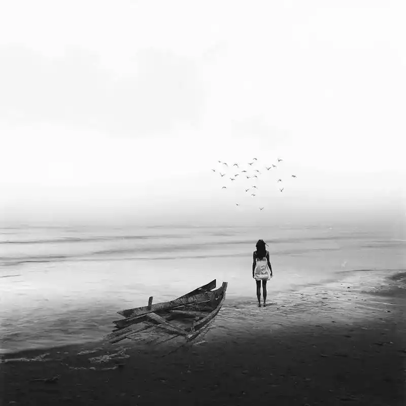 寂静无边一组精美的伤感黑白唯美意境图片