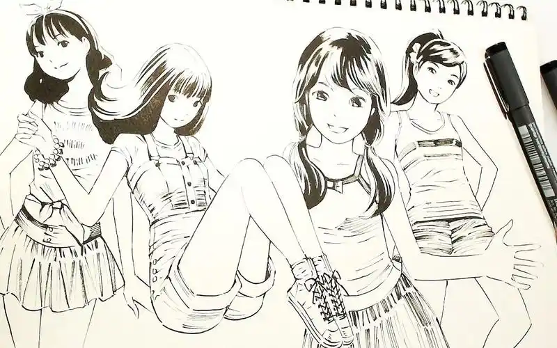 吉富昭仁手绘漫画原稿休闲的小手稿