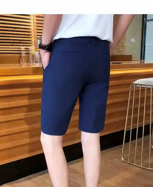 南极人西装短裤男五分裤修身休闲裤韩版百搭四5分冰丝西服裤子男士