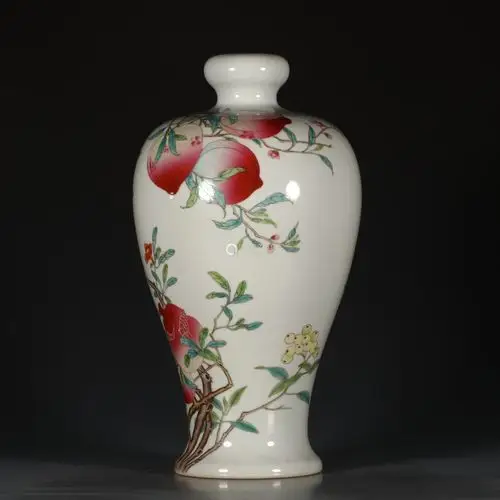 大清雍正年制款粉彩三多纹梅瓶achinesefamilleroseporcelainvase