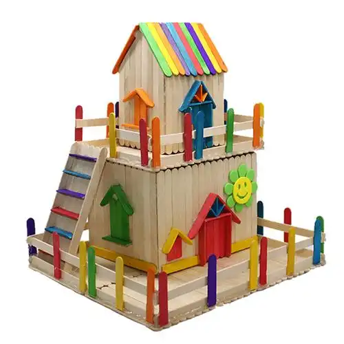 雪糕木棍儿童diy手工手工制制作模型小木屋材料模型制作工具