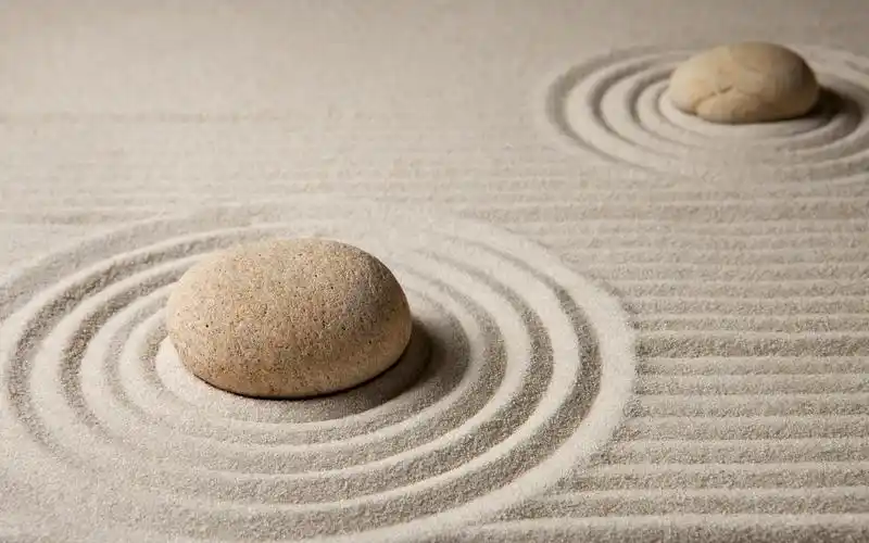 沙子上的石头,极简主义,禅宗,高清壁纸,桌面图片-壁纸族