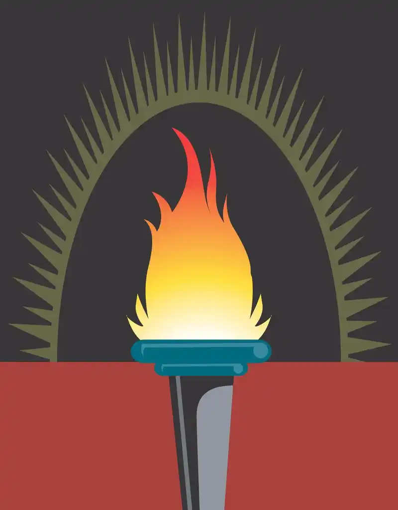 与火焰火火炬,用火焰的火火炬的插图