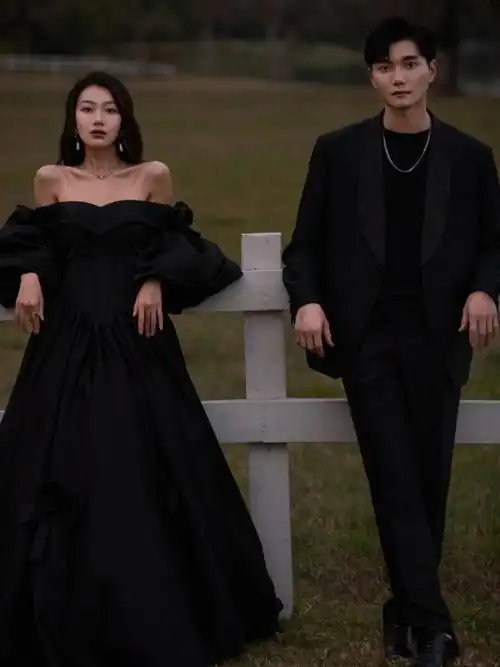 小众黑色系的高级婚纱照酷酷广州婚纱照