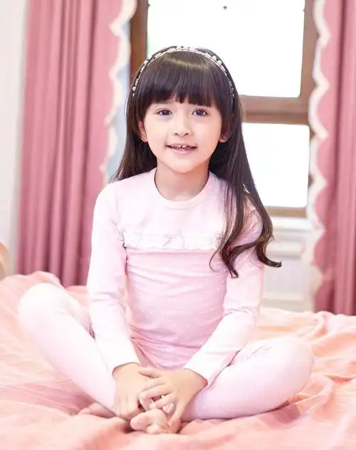 女童粉印花蕾丝印花内衣套装