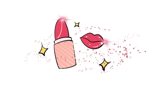 情人节表白节手绘口红红唇装饰