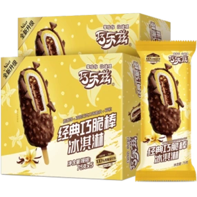 伊利巧乐兹巧脆棒脆香饼巧克力味脆皮冰淇淋75g*10支/盒冰淇淋冷饮 -