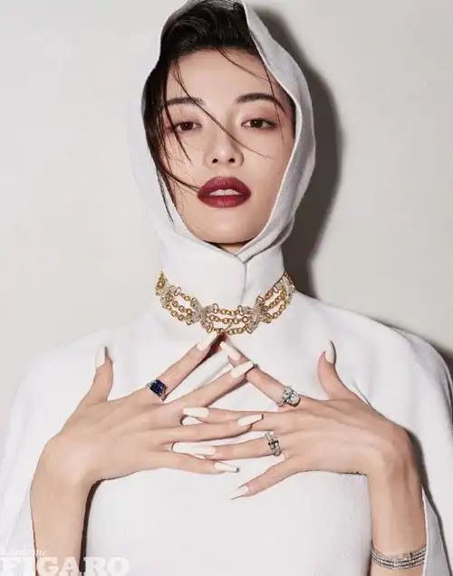 钟楚曦费加罗四月刊封面##钟楚曦费加罗摩登湿发造型