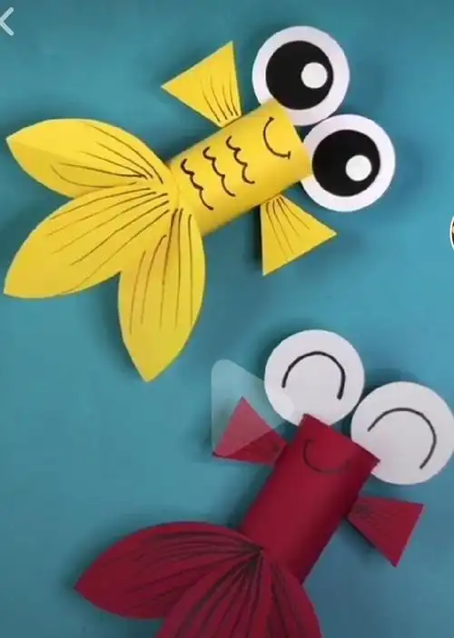 黄州区星星幼儿园手工绘画兴趣班作品(五)——小金鱼(手工)