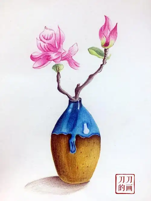 心蓝彩铅训练营第二期28号静美花瓶