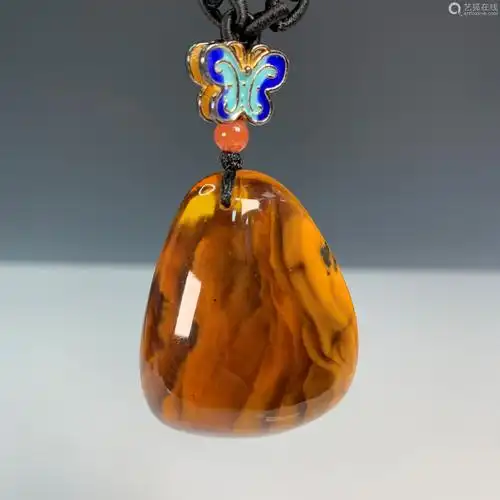 缅甸天然琥珀根蜜吊坠