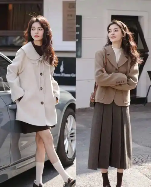 另一种搭配方式,白色又浪漫_棕色_咖啡色_气质