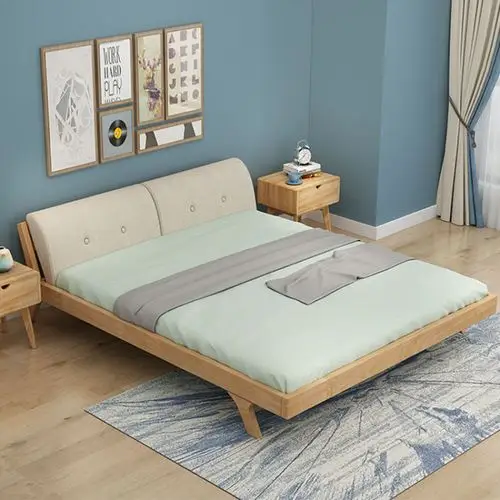 5 1.8米卧室橡木家具 原木色单床1500*2000现货直发