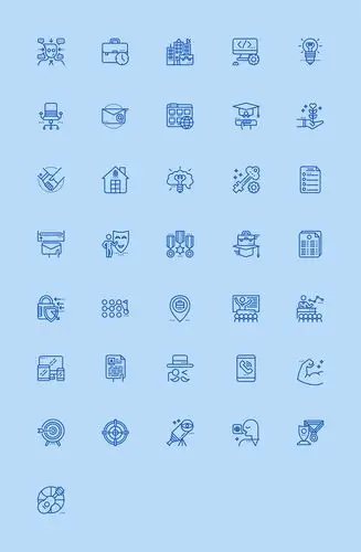 36枚工作简历线性图标