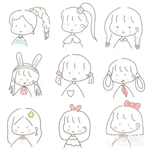 小女孩简笔画图片大全可爱