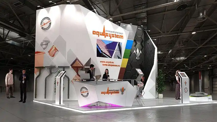 案例赏析新颖国外展会展位展点展台3d效果图设计