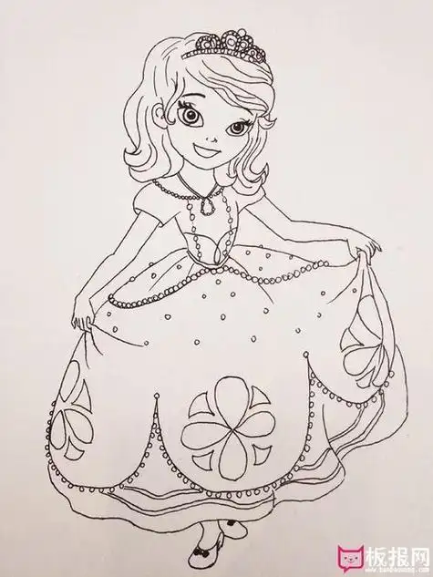 画简笔画的美丽公主简单