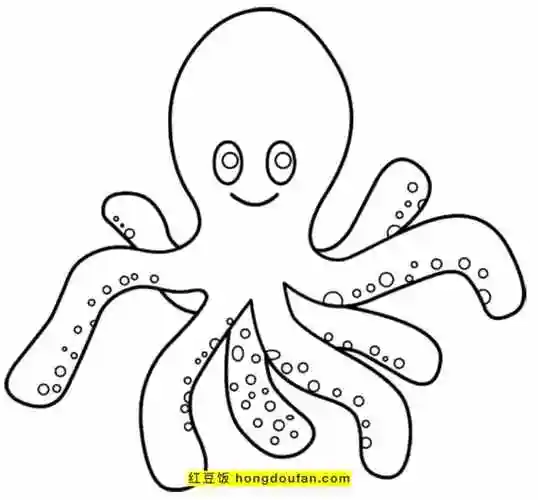 8张有趣的八爪章鱼儿童卡通简笔画!章鱼要如何画?