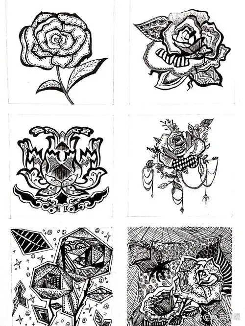 装饰图案花卉变形作业