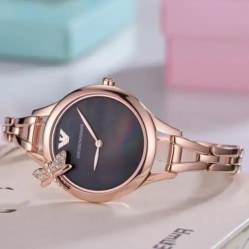 阿玛尼emporioarmani手表女士绿色贝母蜻蜓腕表蜻蜓绿色表盘ar11139