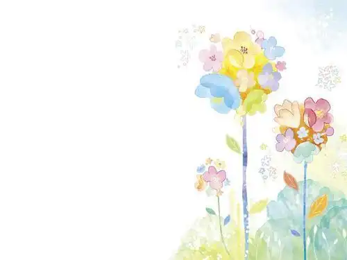 简笔画i花朵ppt背景