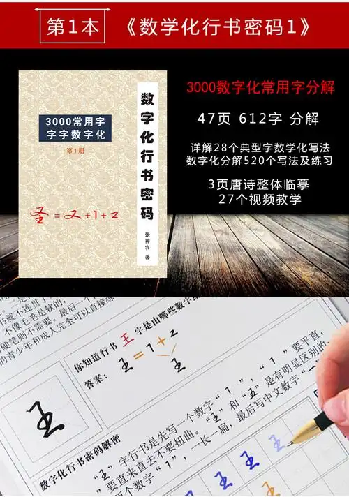 数字化行书密码练字帖成人行楷书速成钢笔字帖硬笔男女生反复使用神器